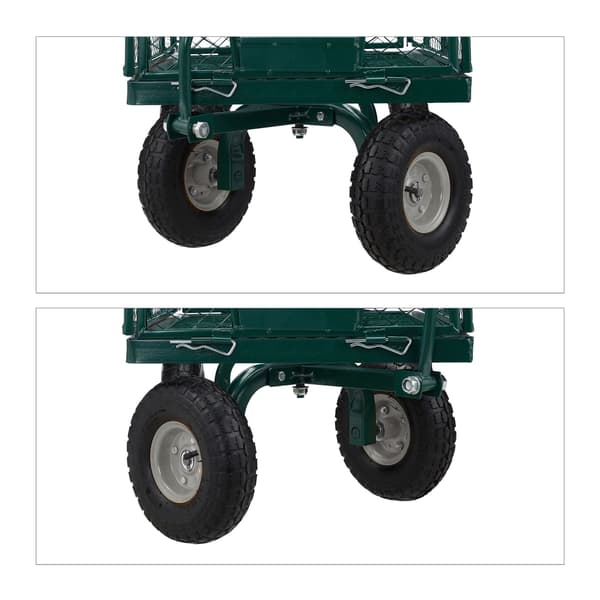 Grøn Heavy-Duty vogn med foldbare sider