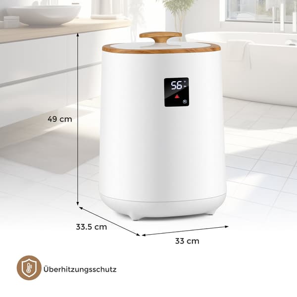 Håndklædetørrer med LED-display, 18L kapacitet, hvid