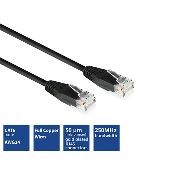 Cat6 U/Utp netværkskabel, Cca, 2M, Sort