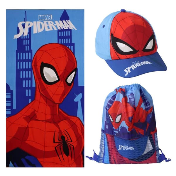 Marvel Spiderman håndklæde + taske + kasket sæt