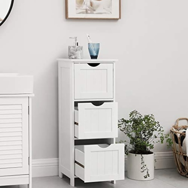 Nordic White Cabinet: 3 skuffer, kompakt og holdbar