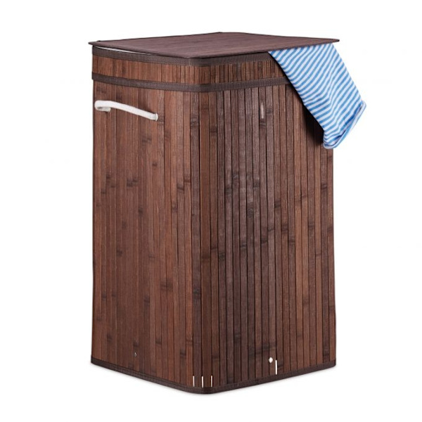 Hopfällbar tvättkorg bambu