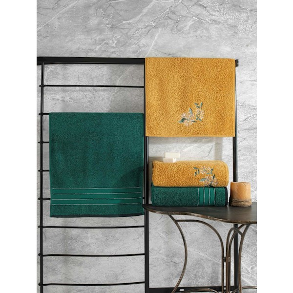 Pyyhesetti (4 kpl) Hamam Setı Colorful - vihreä, keltainen