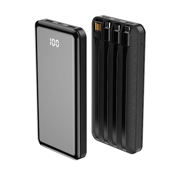 Forever TB-411 Powerbank USB-C + Lightning + Micro-USB-kaapelit - 10000mAh
