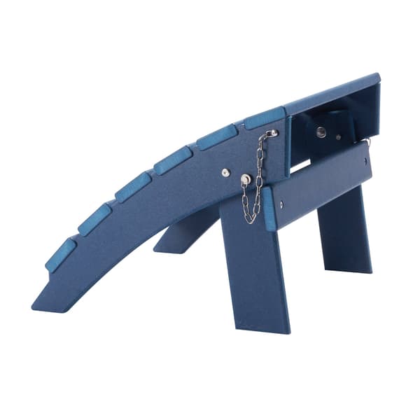 Hopfällbar Adirondack-ottoman, väderbeständig HDPE, blå