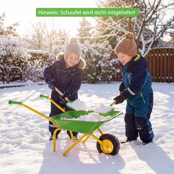 Barnskottkärra med terrängdäck, grön, 3+ år