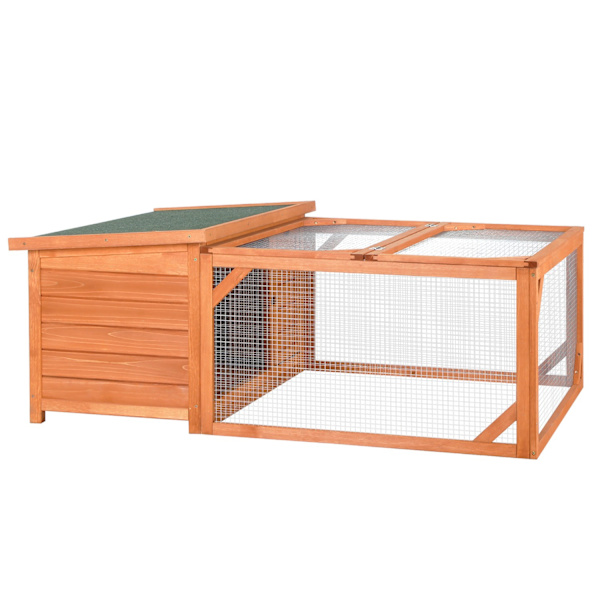 Pieneläinkoppi Kääpiökoppi 125,5X100X49Cm Avattavalla Asfalttikatolla Ulkosisälle Takapihalle Säänkestävä Kuusen Oranssi + Vihreä