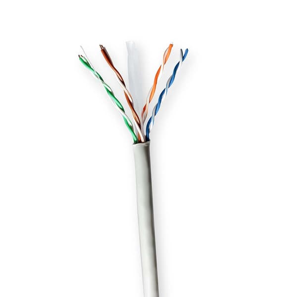 Netværkskabel Roll | CAT6 | Solid | U/UTP | CCA | 100.0 m | Indendørs | Runde | PVC | Grå | Gaveæske