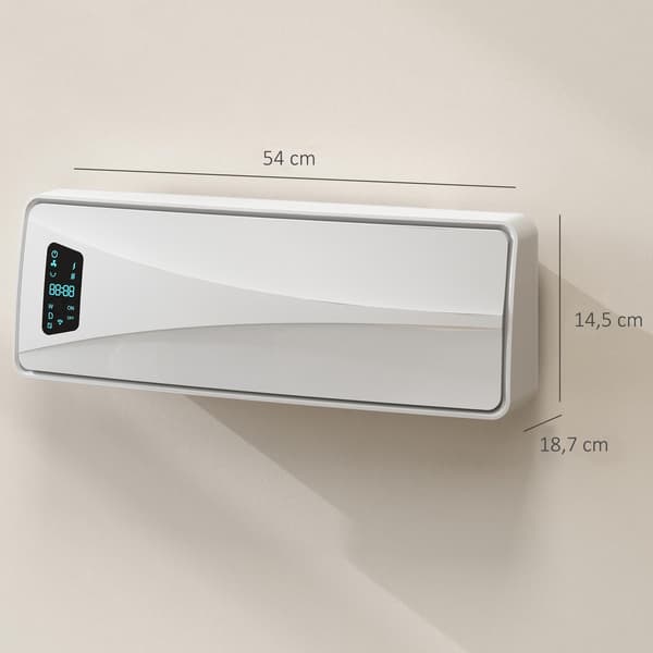 Väggmonterad 2000W keramisk värmare med timer och LED-display