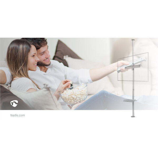 Fuld Motion TV Stand | 37 - 70 " | Maksimal vægt: 30 kg | Vipbar | Kan drejes | Justerbare forudfastsatte højder | Aluminium / Stål | Sort / Sølv