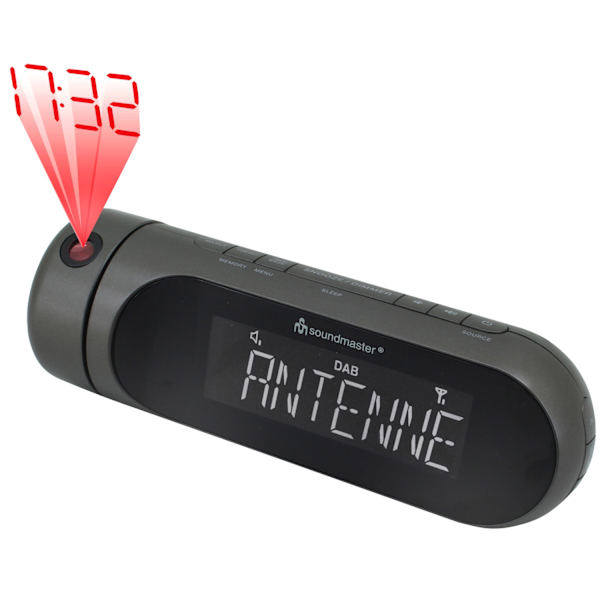 DAB+/FM-RDS Clockradio med projektion