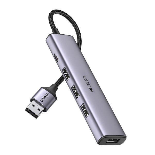 USB HUB -portin jakaja - 4x USB 3.0, harmaa