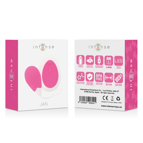 Intense - Jan Egg Vibrator Remote Control Rosa