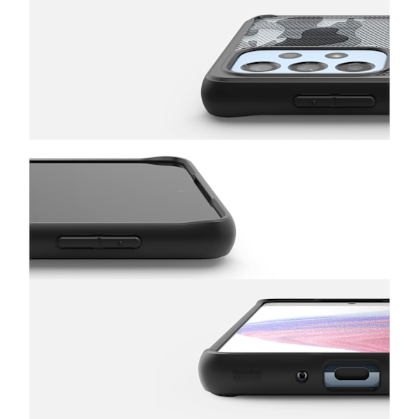 Kotelon kansi geelikehyksellä Galaxy A73 Fusion Matte musta