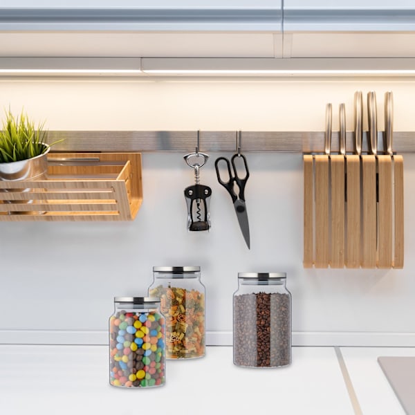 sæt med 3 opbevaringsglas med låg 1500 ml