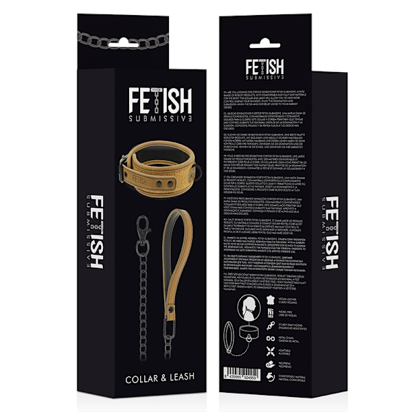 Fetish Submissive Origen - Neopreenivuorattu kaulakoru ketjulla