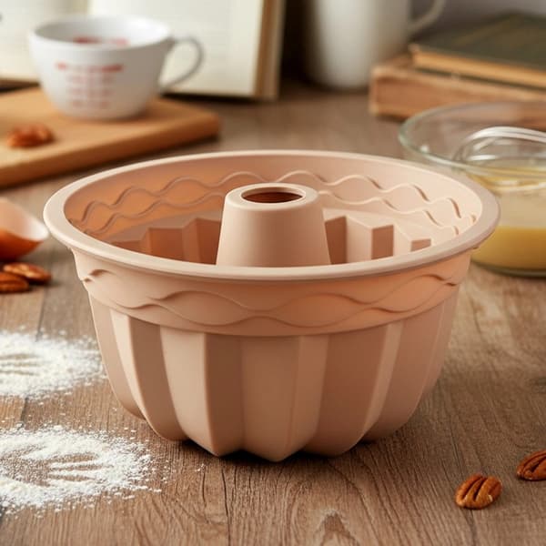 Silikone Bundt kageform, Beige, 23,5 cm