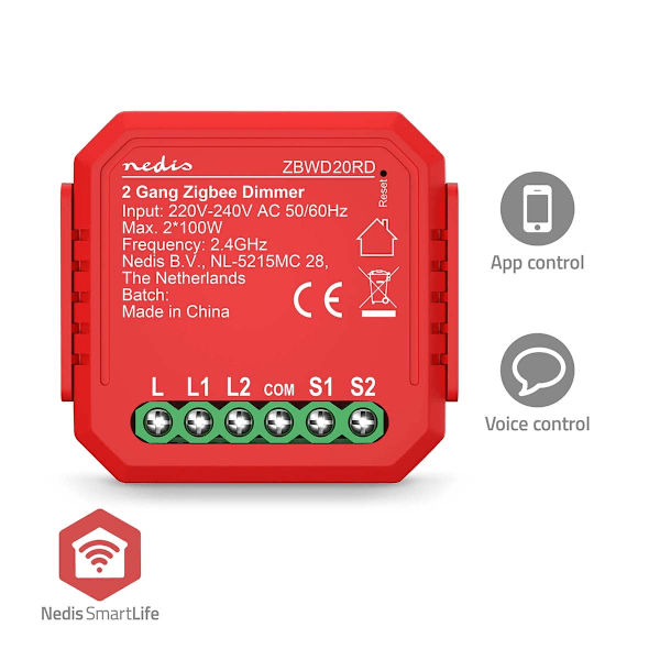 SmartLife Power Switch | Zigbee 3.0 | 2x100 W | Terminalforbindelse | App tilgængelig til: Android™ / IOS