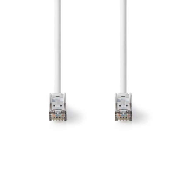 Cat 8.1 netværkskabel | S/FTP | RJ45 Han | RJ45 Han | 1.00 m | Runde | LSZH | Hvid | Label