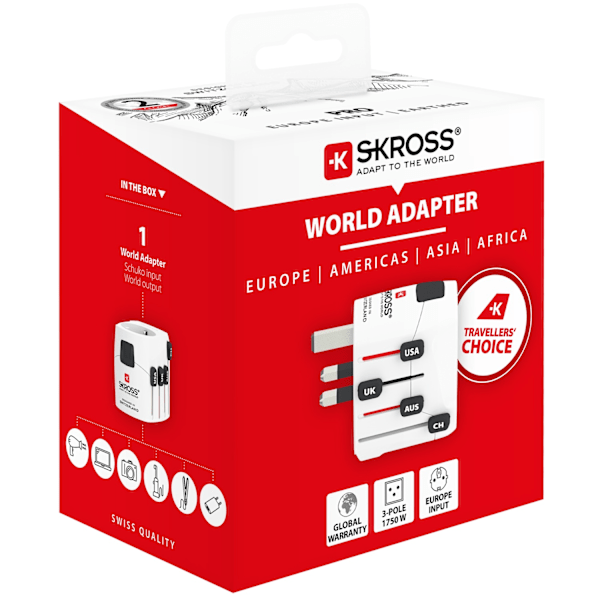 Världsreseadapter PRO Jordad