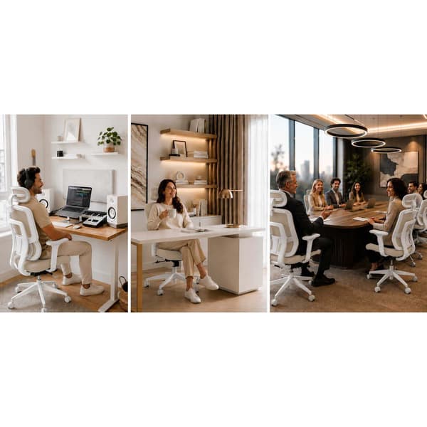 Ergonomisk kontorstol med åndbart net og justerbare funktioner