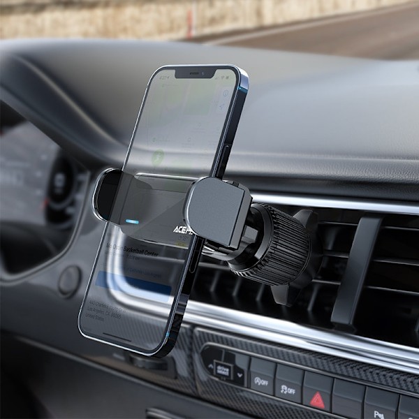 Automatisk biltelefonholder til luftventil, sort