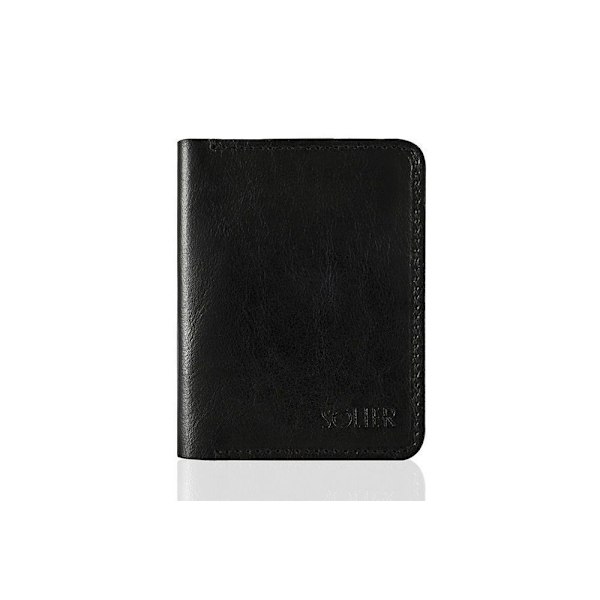 Tunn läder plånbok för män SOLIER SW10 SLIM BLACK