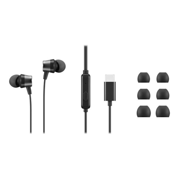 Lenovo Go - Hovedtelefoner med mikrofon - in-ear - sort