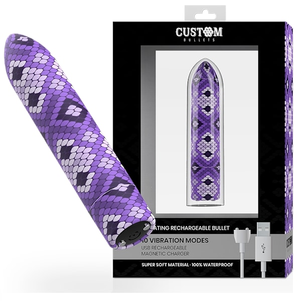 Custom Bullets - Genopladelig Snake Purple Magnetic Bullet 10 intensiteter