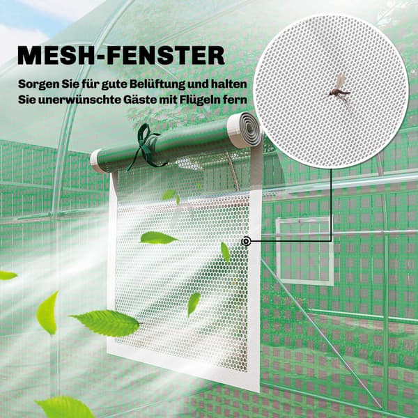 Drivhus i polytunnel, 2x3m, PE-overdækning, stålramme