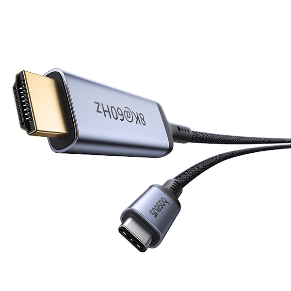 USB-C - HDMI kabel 8K 60Hz fleksibelt holdbart 1,5m sort