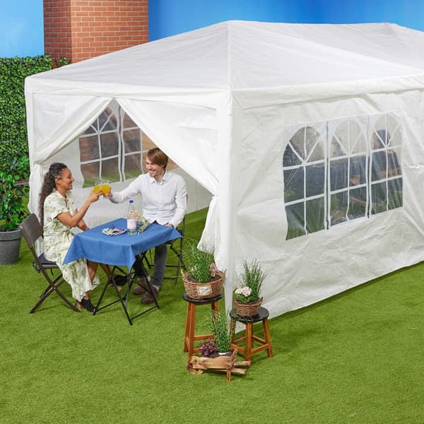 Gazebo sidepaneler, 6x, 3x6m, vandtæt PE stof