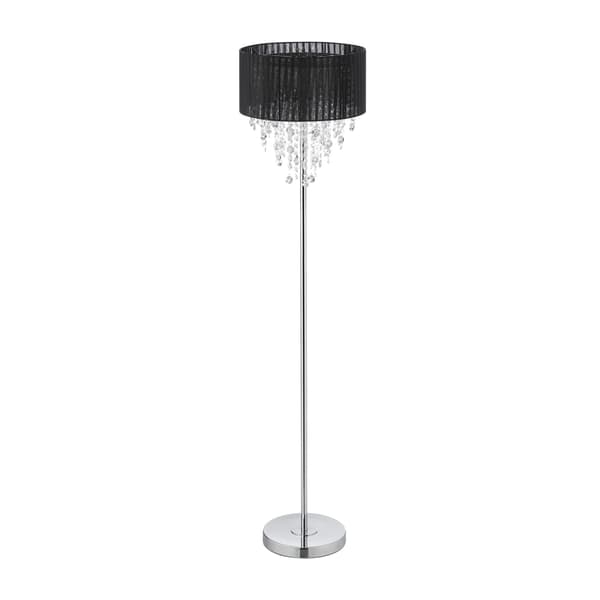 Gulvlampe med sorte krystaller