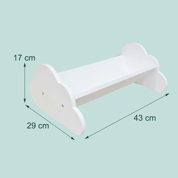 Barnbokhylla Cloud, vit MDF, 17x43x29 cm