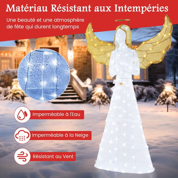 Förbelyst julängel 1,55 m, 150 LED, inomhus utomhus