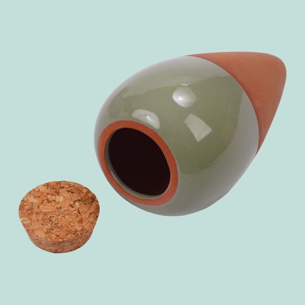 Leravattenkottar med lock, 350 ml, ljusgrön, 4-pack