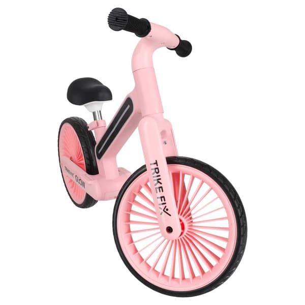 Balancecykel, LED-lysstel, 12-tommer EVA-hjul, lyserød