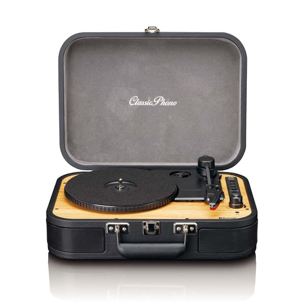 Retro Bluetooth® Pladespiller med indbyggede højtalere Sort