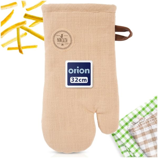 Bomullsugnsvante med magnet, beige, 32 cm