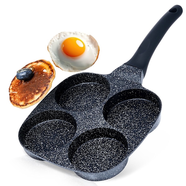 Graniittinen munapannu 4 reikää BLACK LINE 19 cm