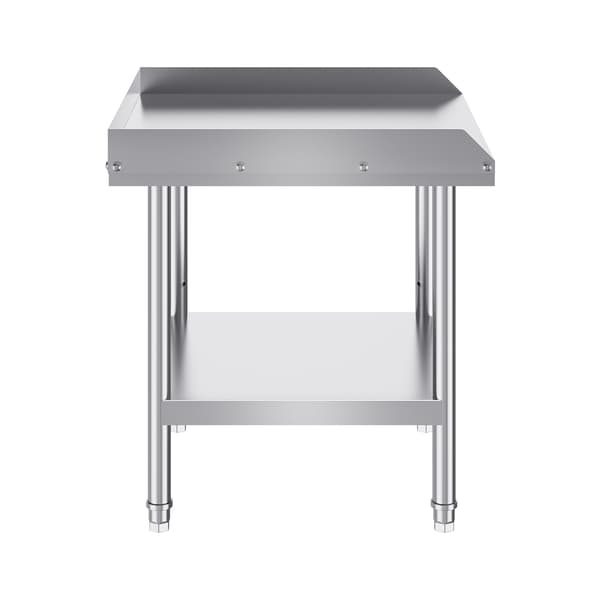 Arbejdsbord i rustfrit stål 24x24x26 tommer, 3-sidet bagplade