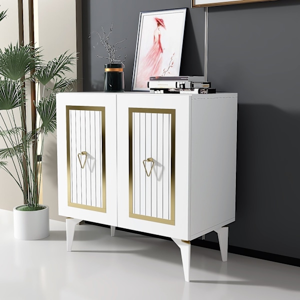 Konsol Capri - Vit, Guld