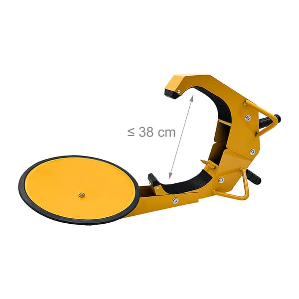 Hjulklem Tyverisikring, Stål, 15", Gul