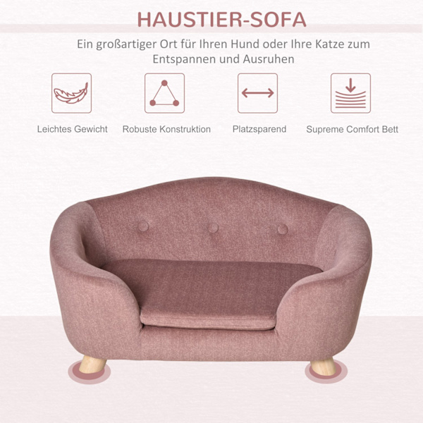 Koiran Sänky Koiran Sohva Koiran Sohva Koiran Matto Tyynyllä Takatasku Pehmo Vaahtomuovi Männynpunainen 70 X 47 X 30 Cm