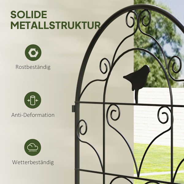 Metallspaljé Set med 2 för pluggning av rostfri spaljé med fågeldesign för klätterväxter 50 x 120 cm Spaljé för krukväxter Plant spaljé för tomater Bl