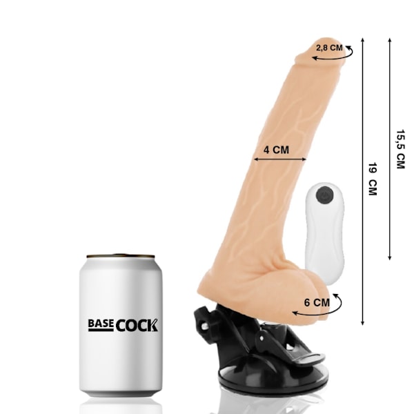 Basecock - Realistisk Vibrator Fjärrkontroll Flesh 19 Cm -O- 4 Cm