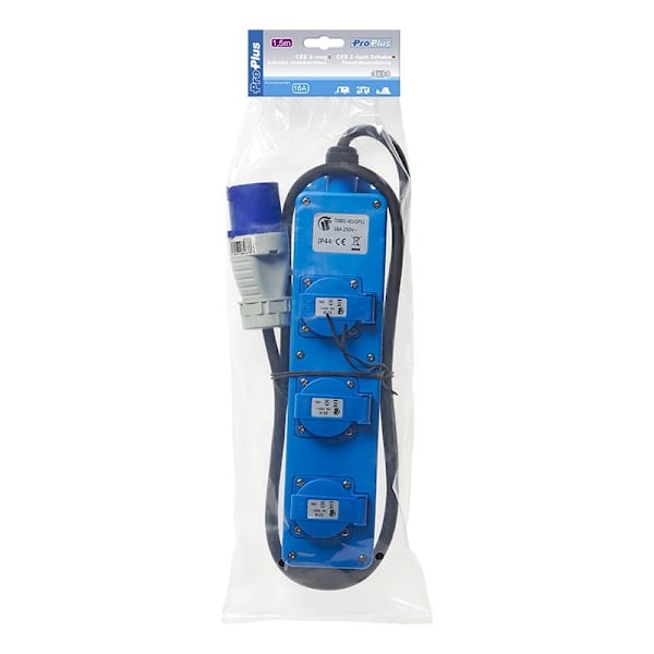 CEE 3-vejs Schuko stikkontakt 1,5M