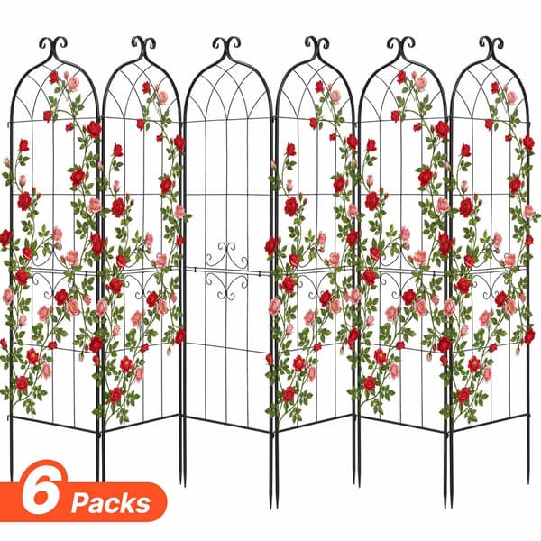 Rosenträdgårdsspaljer, 6-pack 180 x 52,5 cm stål