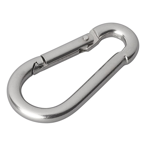 Karabiinikoukku ruostumatonta terästä 5x50mm 2 kpl läpipainopakkauksessa