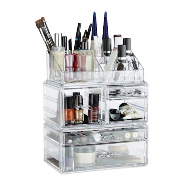 Makeup opbevaring i akryl med 21 rum